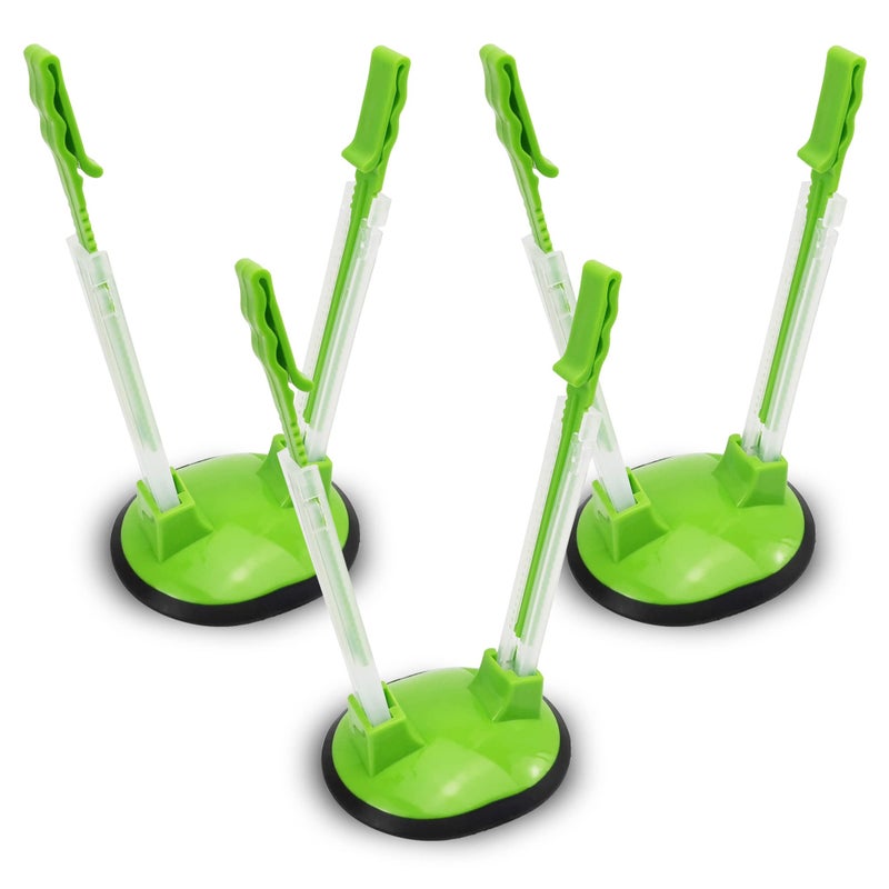 Ruibo Baggy Rack Hands-Free Clip Food Storage Freezer Baggy Holder Pack 3 Green - Image 1